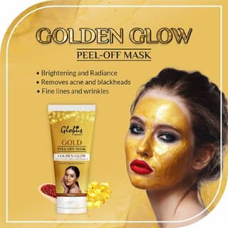 Globus Naturals Gold Brightening Peel Off Mask Removes Acne Blackheads Instant Glow Anti Aging For Women 100 gm - Skin Care - Face Cleansers | Buy online on ZillyBuy