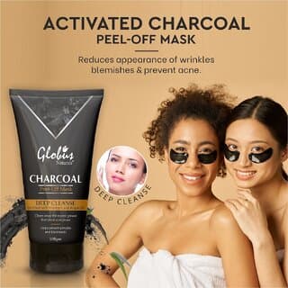 Globus Naturals Activated Charcoal Peel off Mask For Women Enriched With VitaminE Aloevera Turmeric Saffron Green Tea Deep Cleansingremove Blackheads  Whiteheads Oil Control Peel off Mask 100 gm - Skin Care - Face Cleansers | Buy online on ZillyBuy