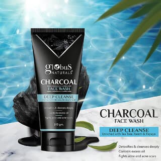 Globus Naturals Charcoal Face Wash 100 gm - Skin Care - Face Cleansers | Buy online on ZillyBuy