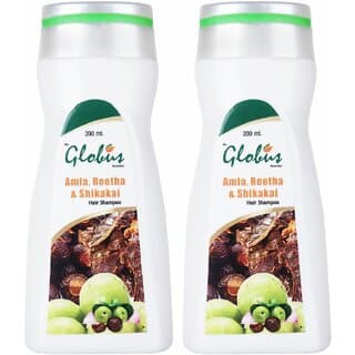 (Pack of 2) Globus Remedies Amla Reetha Shikakai Hair Shampoo - (2 x 200ml) - Shampoos and Conditioners | Buy online on ZillyBuy