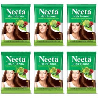 Neeta Natural Herbal Henna powder for hair with 5 herbs 50 g (Pack Of 6) , Natural Brown - Hair Oils, Care, and Styling | Buy online on ZillyBuy