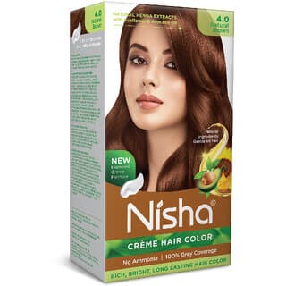 Nisha Creme Hair Color 4 NATURAL BROWN , Natural Brown - Hair Oils, Care, and Styling | Buy online on ZillyBuy