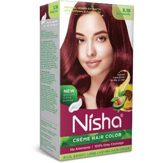 Nisha Creme Hair Color 3.16 BURGUNDY , BURGUNDY 3.16 - Hair Oils, Care, and Styling | Buy online on ZillyBuy