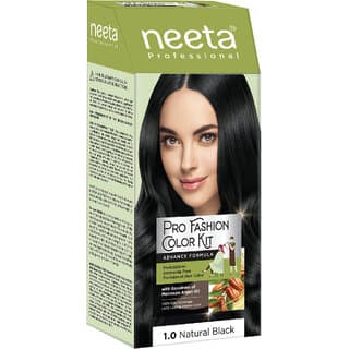 Neeta Professional Fashion Color Kit Permanent Hair Color Natural Black.1.0 , Black - Hair Oils, Care, and Styling | Buy online on ZillyBuy
