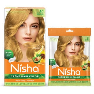 Nisha Color Combo Pack of Golden Blonde 150gm Jumbo + 40gm Sachet Pack , 8.1 Golden Blonde - Hair Oils, Care, and Styling | Buy online on ZillyBuy