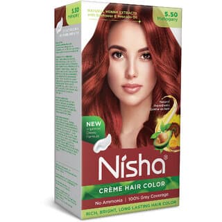 Nisha Creme Hair Color 5.5 MAHOGANY , MAHOGANY 5.5 - Hair Oils, Care, and Styling | Buy online on ZillyBuy