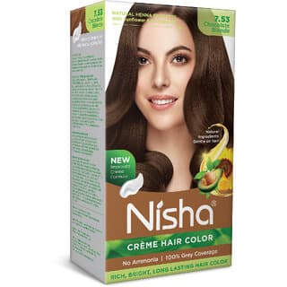Nisha Cream Hair Color Rich Bright Long Lasting Hair Colouring For Ultra Soft Deep Shine 100% Grey Coverage Chocolate Blonde Pack of 1 , Chocolate Blonde - Hair Oils, Care, and Styling | Buy online on ZillyBuy