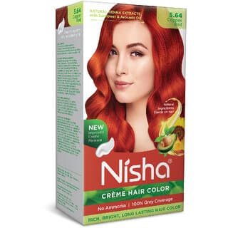 Nisha cream permanent hair color superior quality no ammonia cream formula permanent Fashion Highlights and rich bright long-lasting colour Copper Red (pack of 1) , COPPER RED 5.64 - Hair Oils, Care, and Styling | Buy online on ZillyBuy