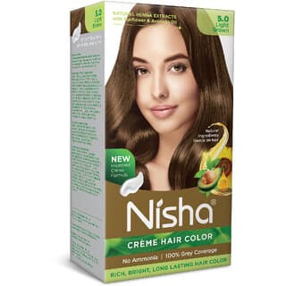 Nisha Creme Hair Color 5 LIGHT BROWN , LIGHT BROWN 5 - Hair Oils, Care, and Styling | Buy online on ZillyBuy