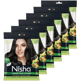 Nisha Permanent Creme Hair Color No Ammonia (20gm+20ml each Pack) , Natural Black - Hair Oils, Care, and Styling | Buy online on ZillyBuy