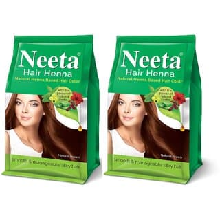 Neeta Hair Henna Natural Henna Based Hair Color 125gm Each Pack (Pack of 2) (250 g) - Hair Oils, Care, and Styling | Buy online on ZillyBuy