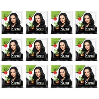 Neeta Hair Color Powder Henna Based For Smooth  Silky Hair Black 5gm (Pack Of 12) , Black - Hair Oils, Care, and Styling | Buy online on ZillyBuy