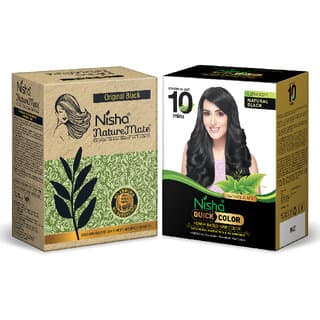 Nisha Naturemate 60gm Henna Based Hair Color comes with Quick Hair Colour (60 g) - Hair Oils, Care, and Styling | Buy online on ZillyBuy