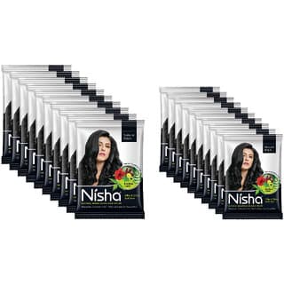 Nisha Natural Henna Based Hair Color Powder Conditioning Herbal Care Silky & Shiny Soft Hair 10Gm And 25Gm Each Sachet Pack of 10 (350 g) - Hair Oils, Care, and Styling | Buy online on ZillyBuy