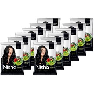 Nisha Hair Color Henna Based Hair Powder Dye For Hair Coloring 25gm each pack (Pack of 12) (300 g) - Hair Oils, Care, and Styling | Buy online on ZillyBuy