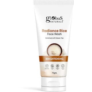 Globus Naturals Radiance Rice Face Wash, Enriched With Green Tea, For Skin Brightening, Suitable For All Skin Types, 75 gm - Skin Care - Face Cleansers | Buy online on ZillyBuy