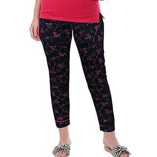 U-Light Women Cotton Printed Trouser With Rib - Uncategorized | Buy online on ZillyBuy