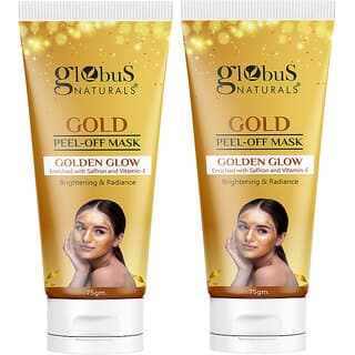 Globus Naturals Gold Peel Off Mask For Golden Glow Enriched with Saffron  VitaminE Brightening  Radiance Suitable For All Skin Types 75 g Pack Of 2 - Skin Care - Face Cleansers | Buy online on ZillyBuy