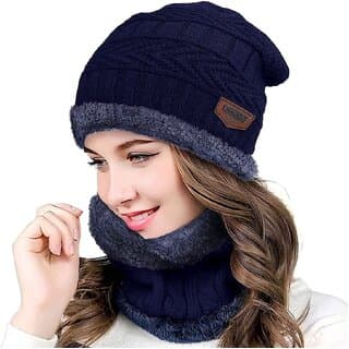 Eastern Club Women Blue Woolen Winter Cap (Pack of 2) - Uncategorized | Buy online on ZillyBuy
