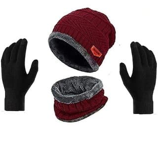 Eastern Club Unisex Red Woolen Winter Cap (Combo of 3) - Uncategorized | Buy online on ZillyBuy