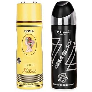 Ossa Black And Gold Naina Body Spray For Men And Women  Woody And Floral Long Lasting Aroma  200ml Each (Pack of 2) - Fragrance | Buy online on ZillyBuy