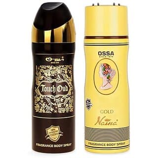 Ossa Touch Oud And Gold Naina Body Spray For Men And Women  Woody And Floral Long Lasting Aroma  200ml Each (Pack of 2) - Fragrance | Buy online on ZillyBuy