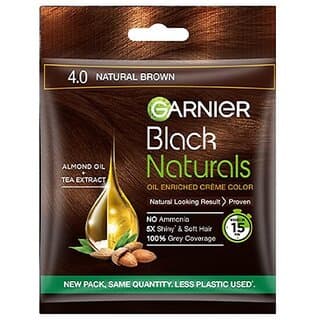 Garnier Black Naturals Natural Brown Creme Hair Color - 40ml - Hair Oils, Care, and Styling | Buy online on ZillyBuy