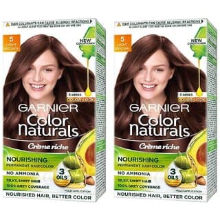 Garnier Color Naturals Cream Light Brown 5 Hair Color - 70ml+60g (Pack Of 2) - Hair Oils, Care, and Styling | Buy online on ZillyBuy
