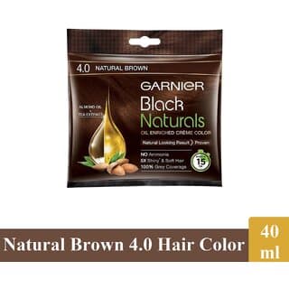 Garnier Naturals Creme Hair Color, Natural Brown - Pack Of 1 (40ml) - Hair Oils, Care, and Styling | Buy online on ZillyBuy