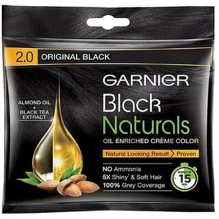 Garnier Black Naturals Original Black 2.0 Creme Color - 20ml+20g - Hair Oils, Care, and Styling | Buy online on ZillyBuy