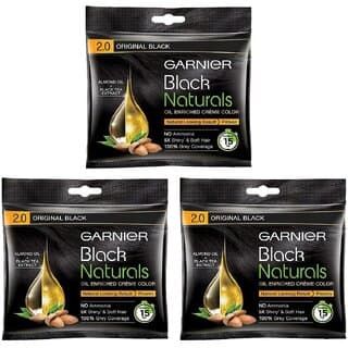 Garnier Black Naturals Original Black 2.0 Creme Color - 20ml+20g (Pack Of 3) - Hair Oils, Care, and Styling | Buy online on ZillyBuy