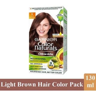 Garnier Naturals Cream Hair Color, Light Brown - Pack Of 1 (130ml) - Hair Oils, Care, and Styling | Buy online on ZillyBuy