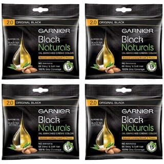 Garnier Black Naturals Original Black 2.0 Creme Color - 20ml+20g (Pack Of 4) - Hair Oils, Care, and Styling | Buy online on ZillyBuy