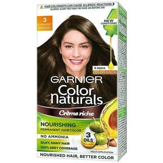 Garnier Color Naturals Cream Dark Brown 3 Hair Color - 70ml+60g - Hair Oils, Care, and Styling | Buy online on ZillyBuy