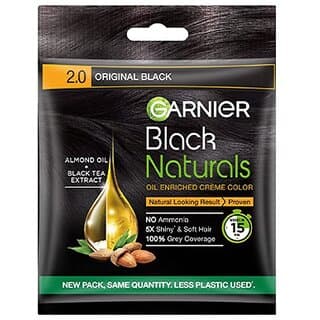Garnier Black Naturals Original Black Creme Hair Color - 40ml - Hair Oils, Care, and Styling | Buy online on ZillyBuy