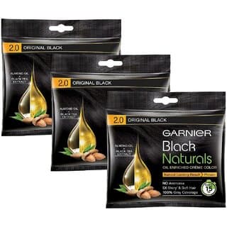 Garnier Naturals Creme Hair Color, Original Black - Pack Of 3 (40ml) - Hair Oils, Care, and Styling | Buy online on ZillyBuy