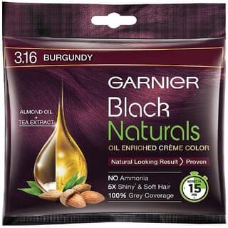 Garnier Black Naturals Burgundy 3.16 Crme Riche Hair Color - 20ml+20g - Hair Oils, Care, and Styling | Buy online on ZillyBuy