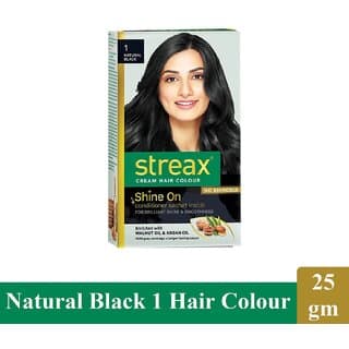 Streax Natural Black Hair Colour - Pack Of 1 (25g+25ml) - Hair Oils, Care, and Styling | Buy online on ZillyBuy