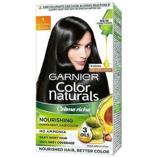 Garnier Color Naturals Cream Natural Black 1 Hair Color - 70ml+60g - Hair Oils, Care, and Styling | Buy online on ZillyBuy
