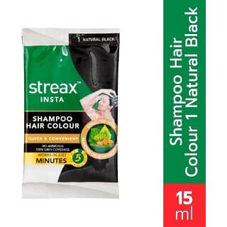 Streax Natural Black 1 Hair Colour - 7.5g+7.5ml - Hair Oils, Care, and Styling | Buy online on ZillyBuy