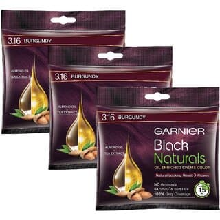 Garnier Black Naturals Crme Riche Hair Color, Burgundy - Pack Of 3 (40ml) - Hair Oils, Care, and Styling | Buy online on ZillyBuy