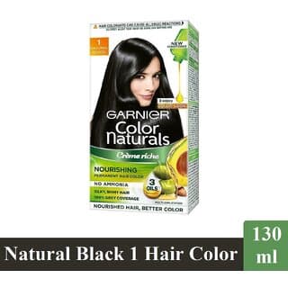 Garnier Naturals Cream Hair Color, Natural Black - Pack Of 1 (130ml) - Hair Oils, Care, and Styling | Buy online on ZillyBuy