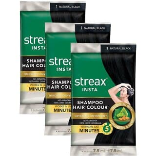 Streax Natural Black Hair Colour - Pack Of 3 (7.5g+7.5ml) - Hair Oils, Care, and Styling | Buy online on ZillyBuy