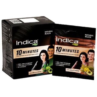 Indica CavinKare Herbal Hair Colour Natural Black - 40gm - Hair Oils, Care, and Styling | Buy online on ZillyBuy