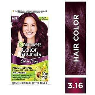 Garnier Color Naturals Cream Hair Color, Burgundy (3.16) 35ml + 30g - Hair Oils, Care, and Styling | Buy online on ZillyBuy