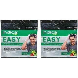 Indica Easy Natural Black Shampoo Based Hair Colour - 18ml (Pack Of 2) - Hair Oils, Care, and Styling | Buy online on ZillyBuy