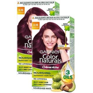 Garnier Naturals Cream Hair Color, Burgundy - Pack Of 2 (75ml) - Hair Oils, Care, and Styling | Buy online on ZillyBuy