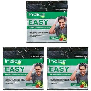Indica Easy Natural Black Shampoo Based Hair Colour - 18ml (Pack Of 3) - Hair Oils, Care, and Styling | Buy online on ZillyBuy