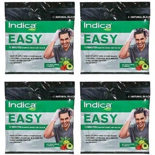 Indica Easy Natural Black Shampoo Based Hair Colour - 18ml (Pack Of 4) - Hair Oils, Care, and Styling | Buy online on ZillyBuy