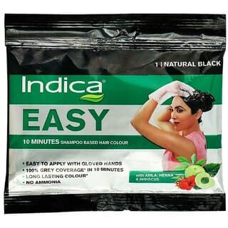Indica Easy Shampoo Hair Color (Natural Black - 18ml) - Hair Oils, Care, and Styling | Buy online on ZillyBuy
